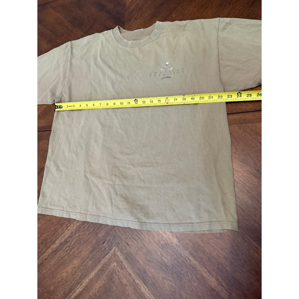 Vintage American Tradition Golfing T-Shirt Tan XL Golf Club Flag Graphic Tee - Picture 5 of 6